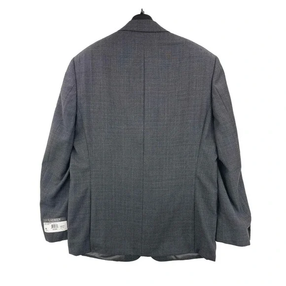 Lauren Ralph Lauren Lancaster Blazer Sport Coat Grey Blue Plaid 38 REG